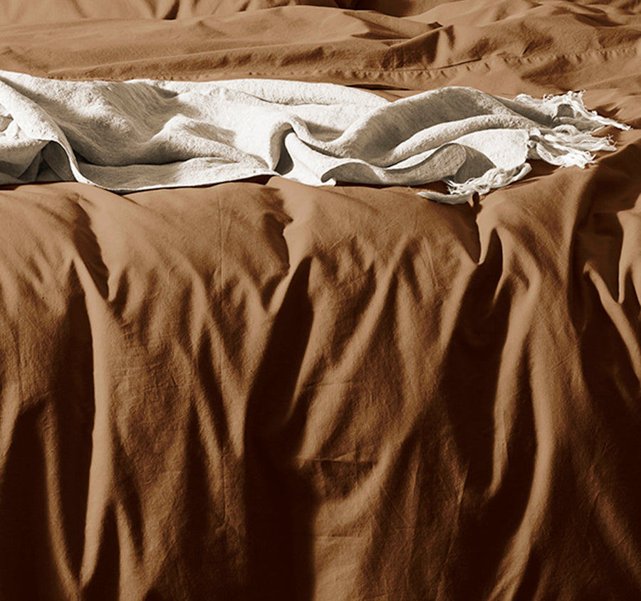 Halo Organic Cotton Quilt Cover Range Nutmeg