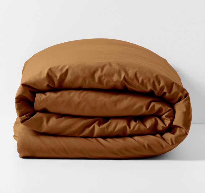 Halo Organic Cotton Quilt Cover Range Nutmeg