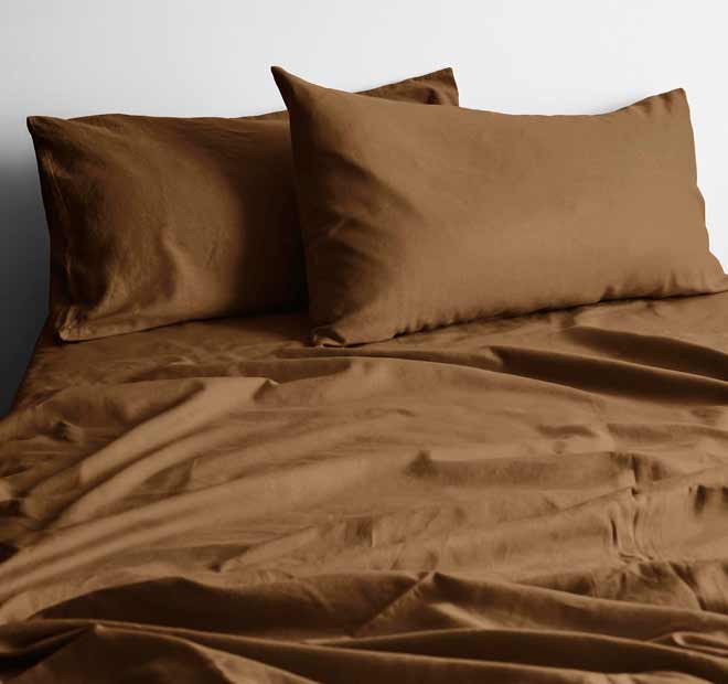 Halo Organic Cotton Sheet Set Range Nutmeg