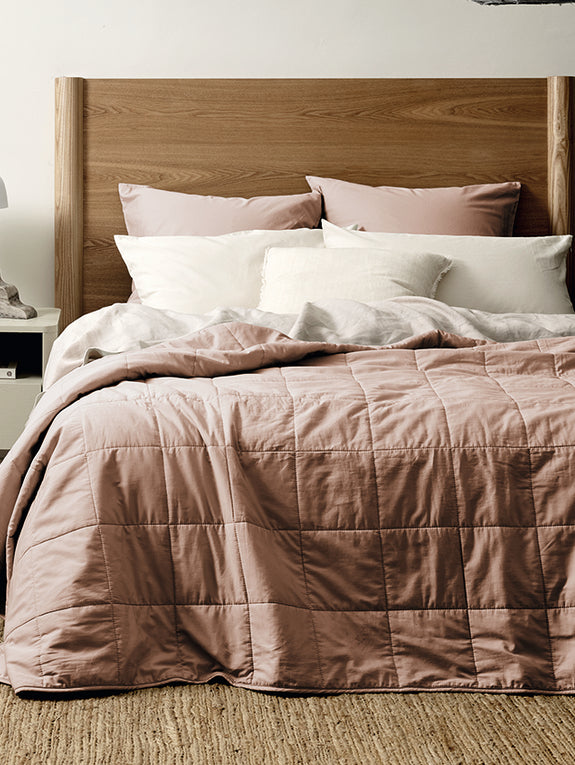 Halo Organic Cotton Coverlet Rosewater