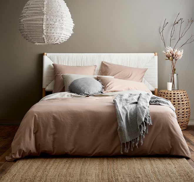 Halo Organic Cotton Quilt Cover Range Rosewater