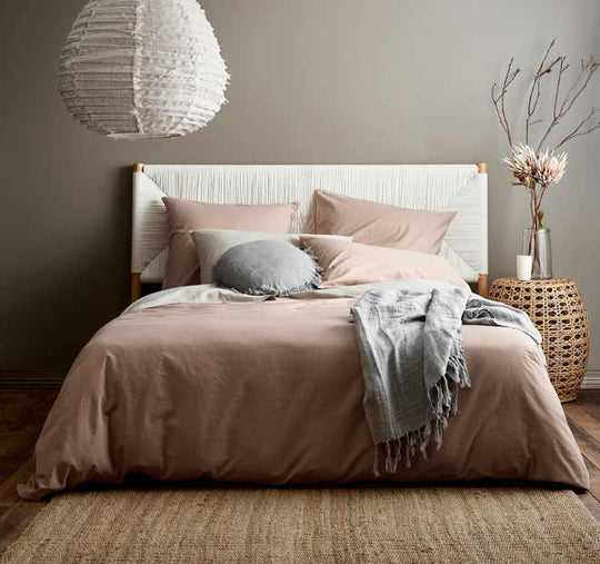Halo Organic Cotton Quilt Cover Range Rosewater