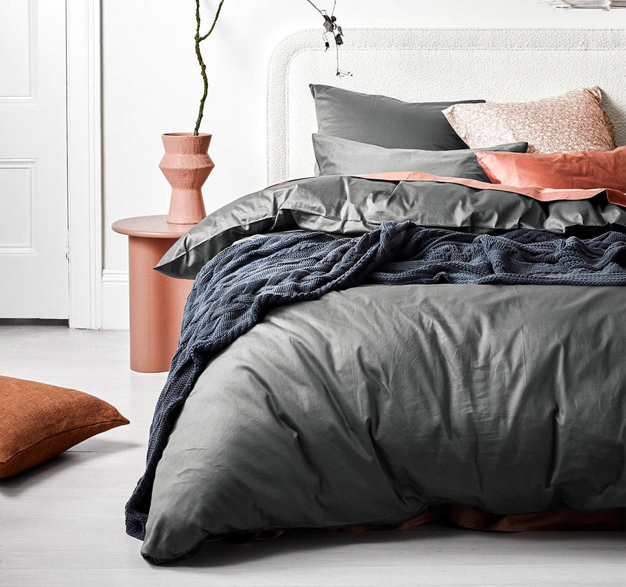 Halo Organic Cotton Quilt Cover Range Shadow