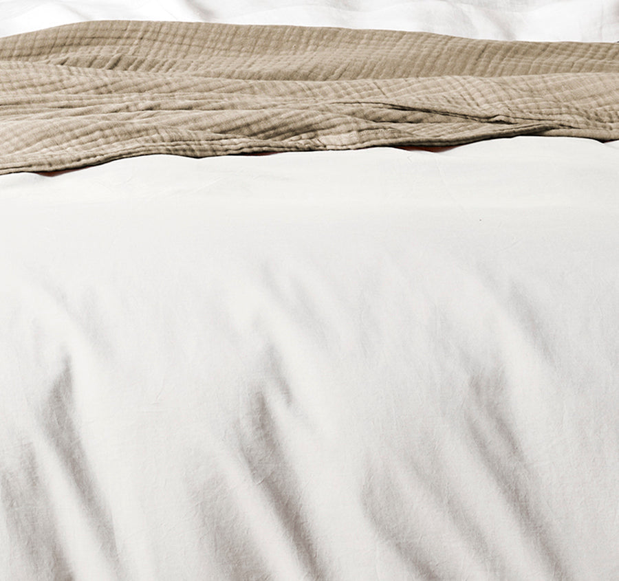 Halo Organic Cotton Quilt Cover Range White