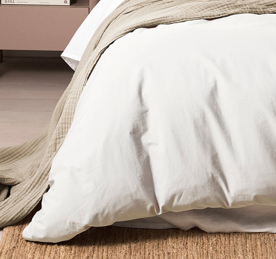 Halo Organic Cotton Quilt Cover Range White