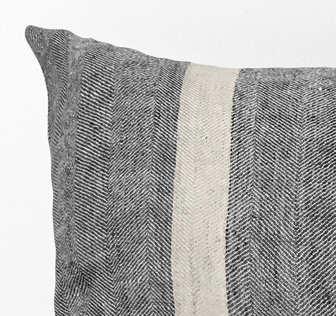 Herringbone 35x55cm Filled Cushion Charcoal