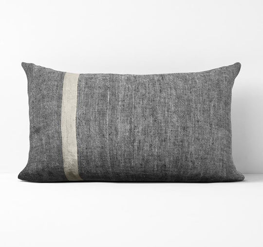 Herringbone 35x55cm Filled Cushion Charcoal