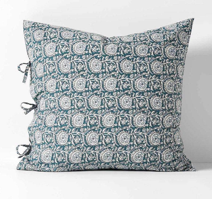 Jaipur European Pillowcase Mineral and Indian Teal