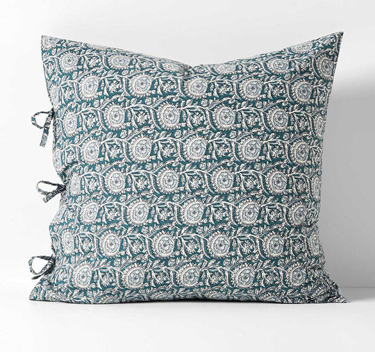Jaipur European Pillowcase Mineral and Indian Teal