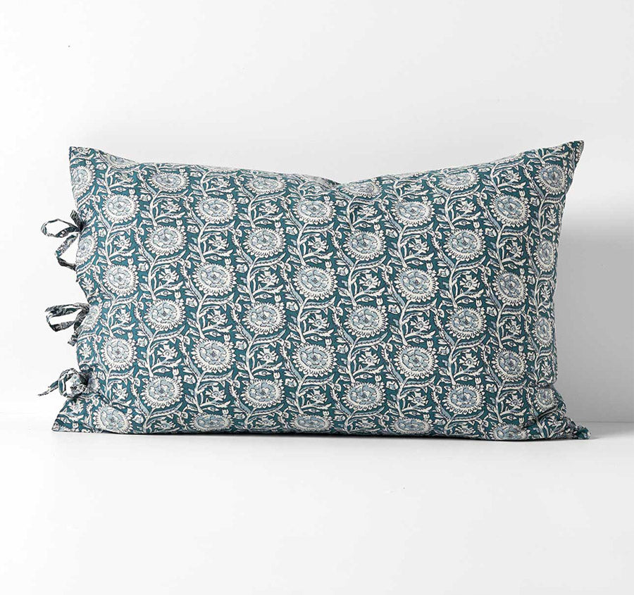 Jaipur Standard Pillowcase Mineral and Indian Teal