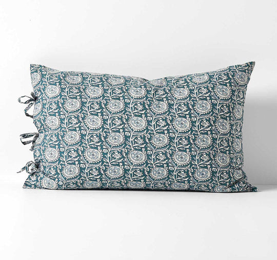 Jaipur Standard Pillowcase Mineral and Indian Teal