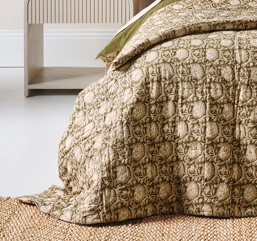Jaipur Coverlet Olive