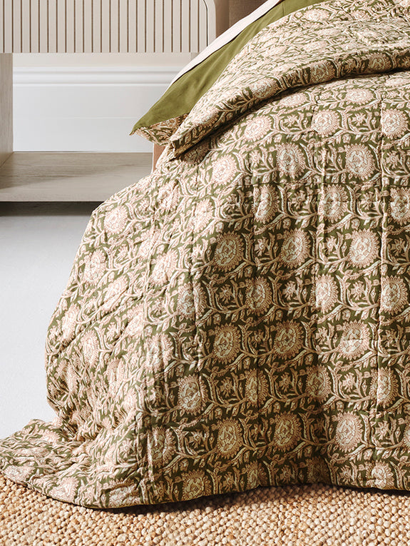 Jaipur Coverlet Olive