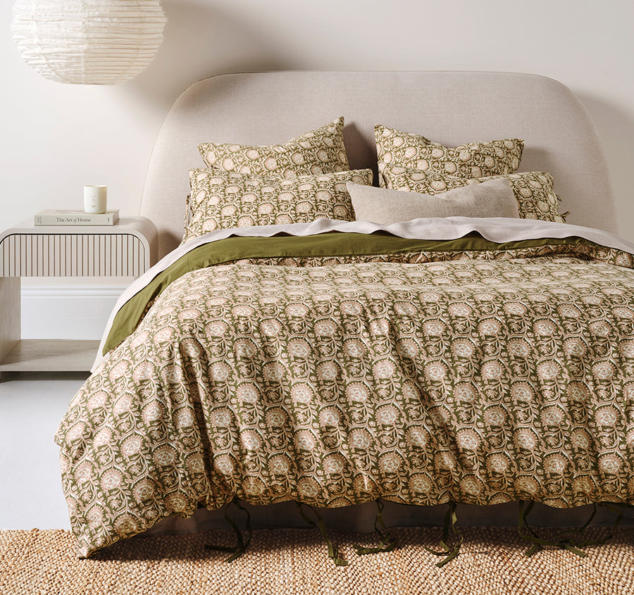 Jaipur Quilt Cover Range Olive