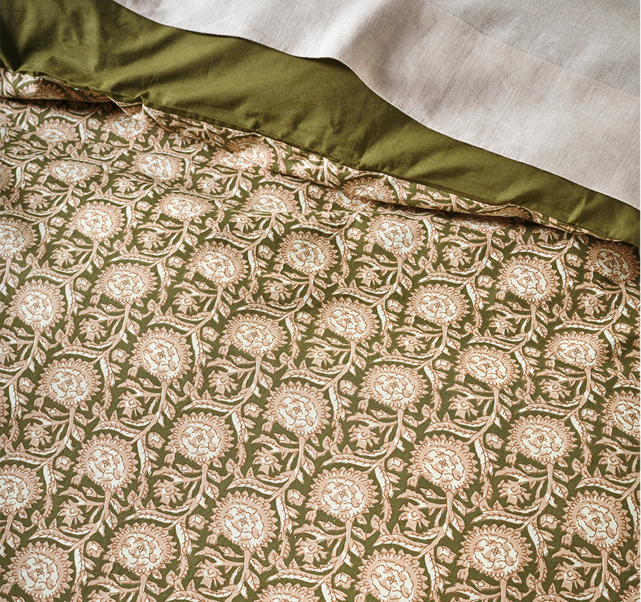 Jaipur Quilt Cover Range Olive