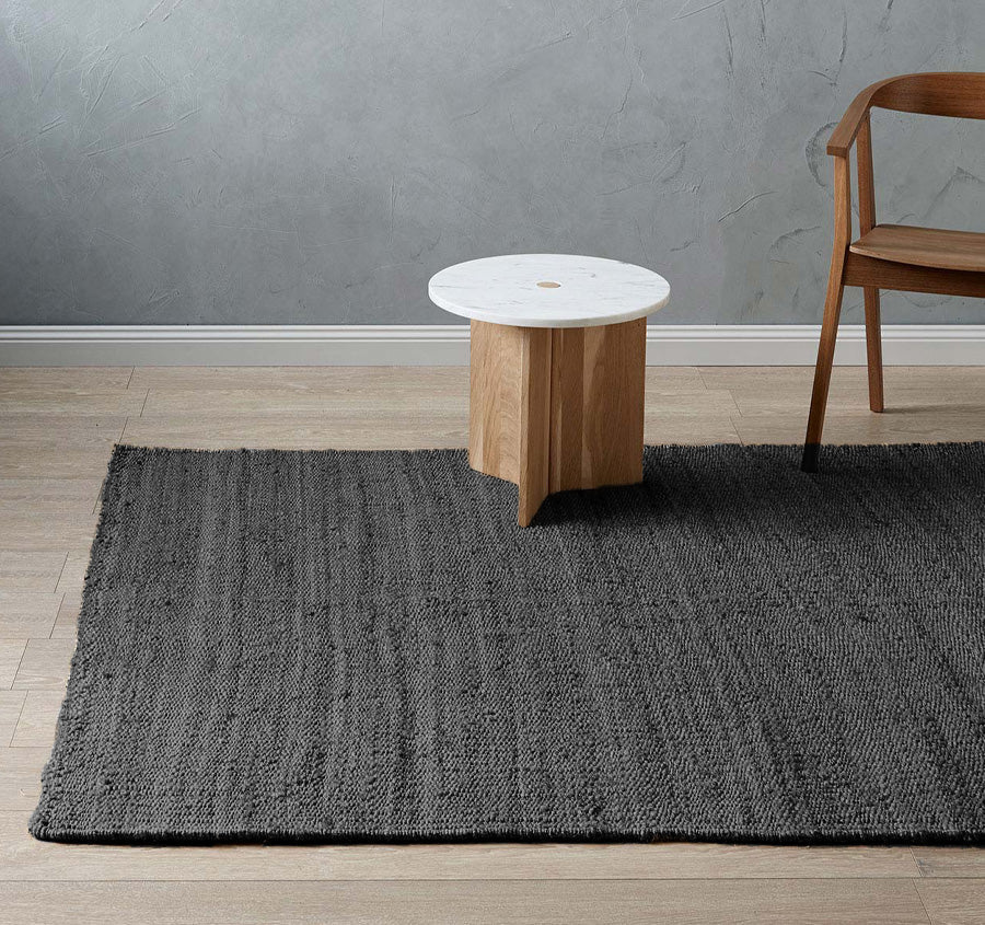 Jute Floor Rug Range Black