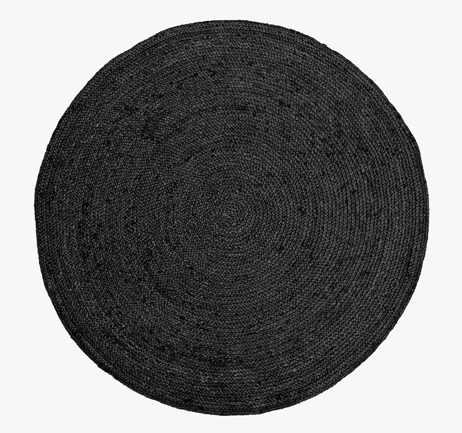 Jute Round Floor Rug Range Black