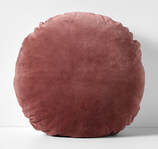 Luxury Velvet 45cm Round Filled Cushion Mahogany