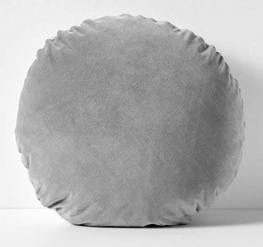 Luxury Velvet 45cm Round Filled Cushion Pebble