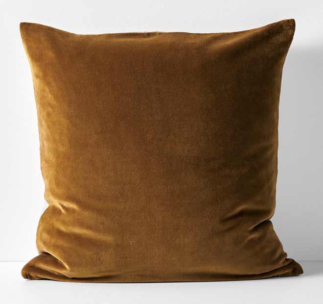 Luxury Velvet 50x50cm Filled Cushion Tobacco