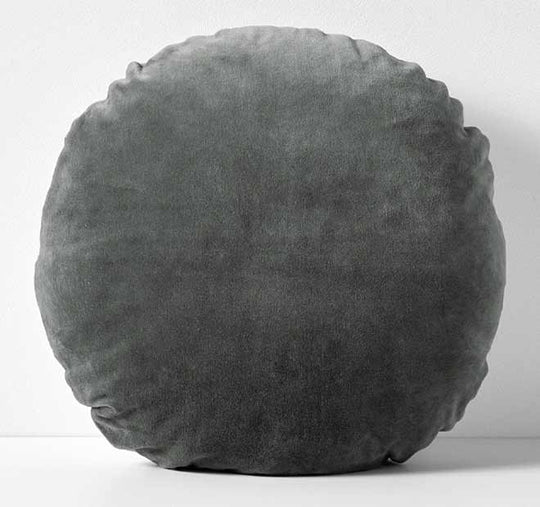 Luxury Velvet 55cm Round Filled Cushion Charcoal