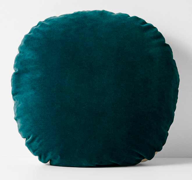Luxury Velvet 55cm Round Filled Cushion Indian Teal