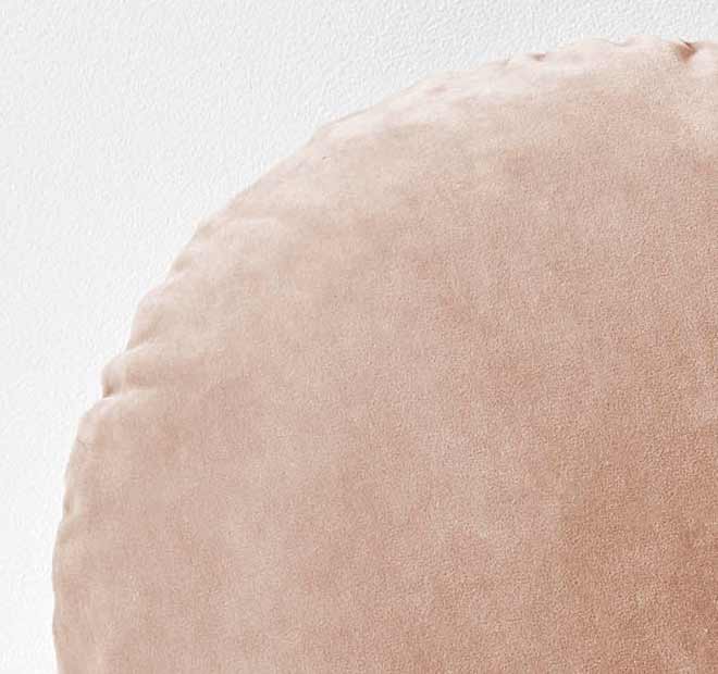 Luxury Velvet 55cm Round Filled Cushion Rosewater