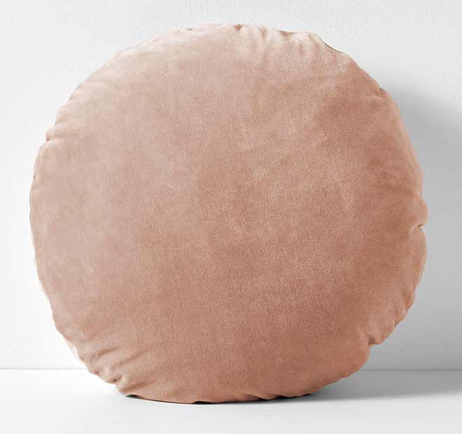 Luxury Velvet 55cm Round Filled Cushion Rosewater