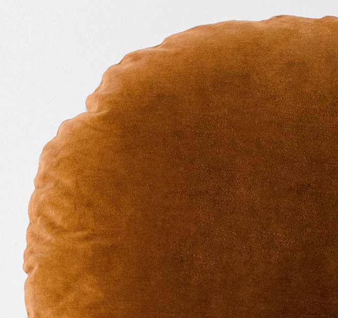 Luxury Velvet 55cm Round Filled Cushion Tobacco