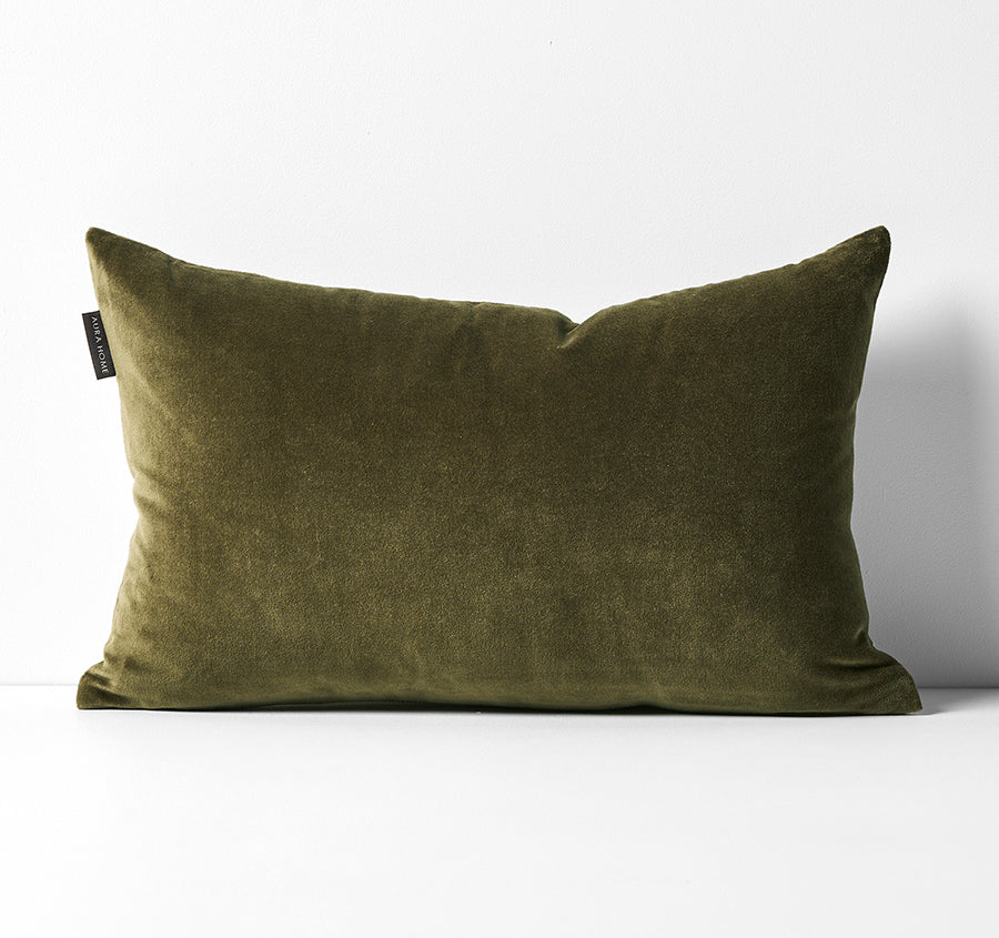 Luxury Velvet 30x60cm Filled Cushion Caper