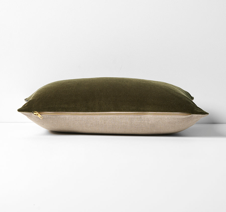 Luxury Velvet 30x60cm Filled Cushion Caper