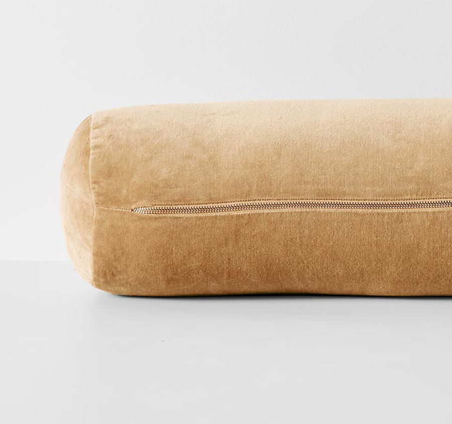 Luxury Velvet 18x60cm Filled Cushion Cashew