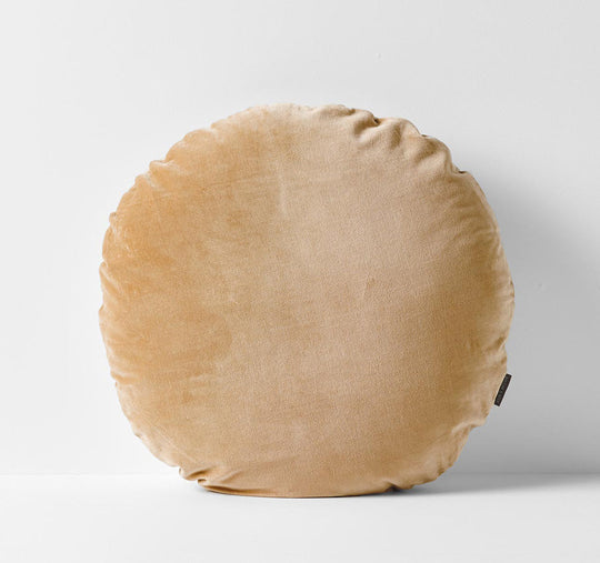 Luxury Velvet 55cm Filled Round Cushion Cashew