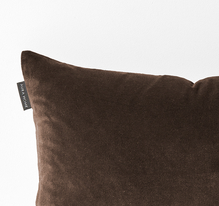 Luxury Velvet 30x60cm Filled Cushion Chocolate