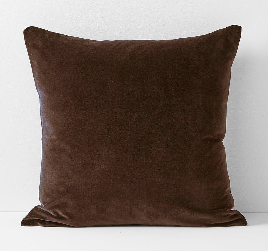 Luxury Velvet European Pillowcase Chocolate