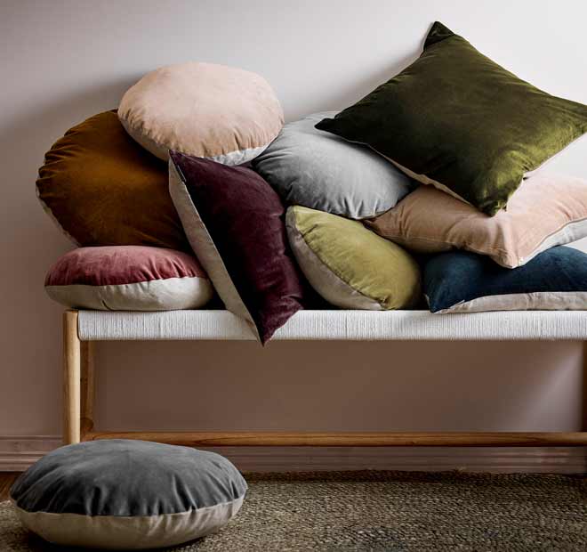 Luxury Velvet 55cm Round Filled Cushion Tobacco