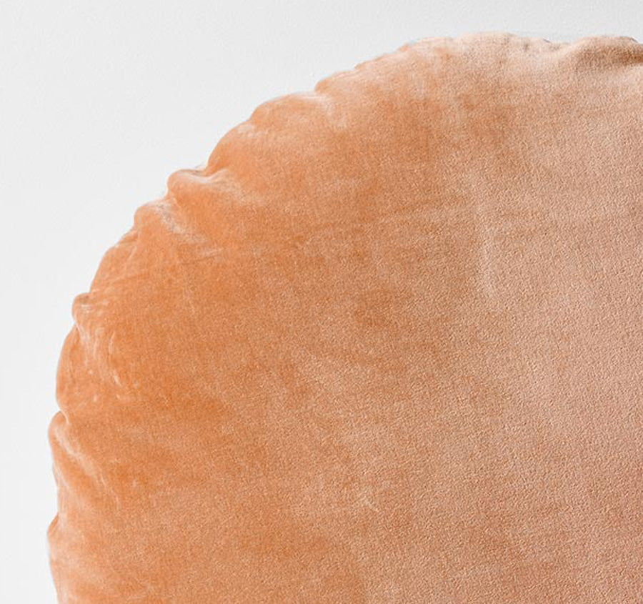 Luxury Velvet 55cm Filled Round Cushion Hazelnut