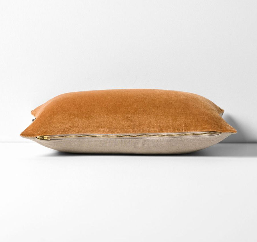 Luxury Velvet 30x60cm Filled Cushion Maple