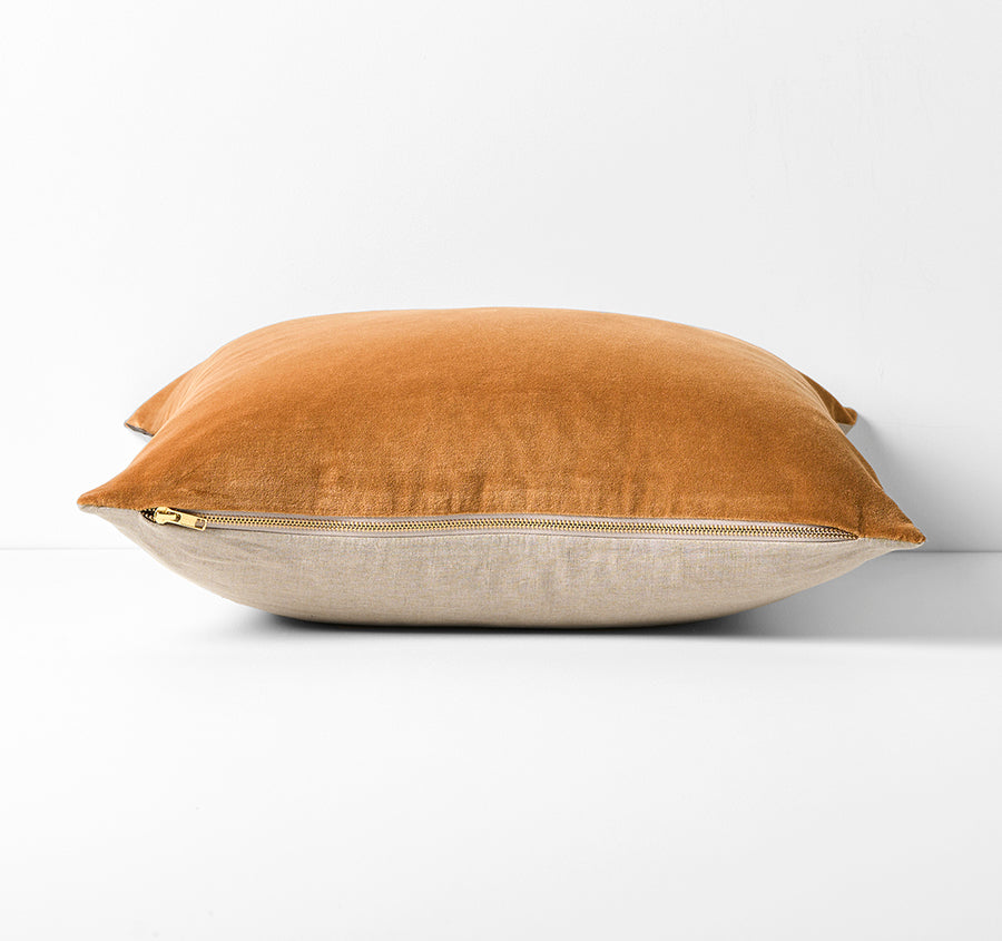 Luxury Velvet 50x50cm Filled Cushion Maple