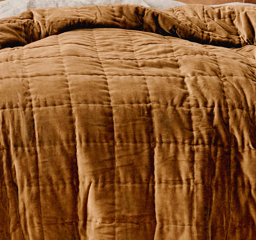 Luxury Velvet Coverlet Range Maple