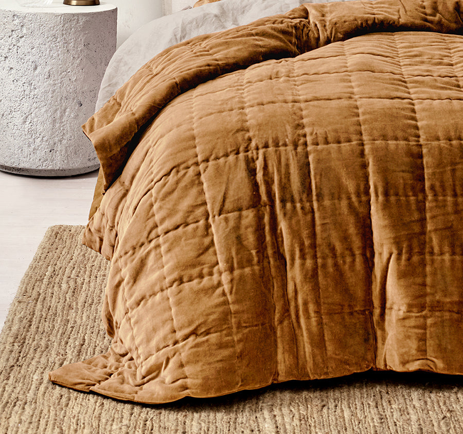 Luxury Velvet Coverlet Range Maple