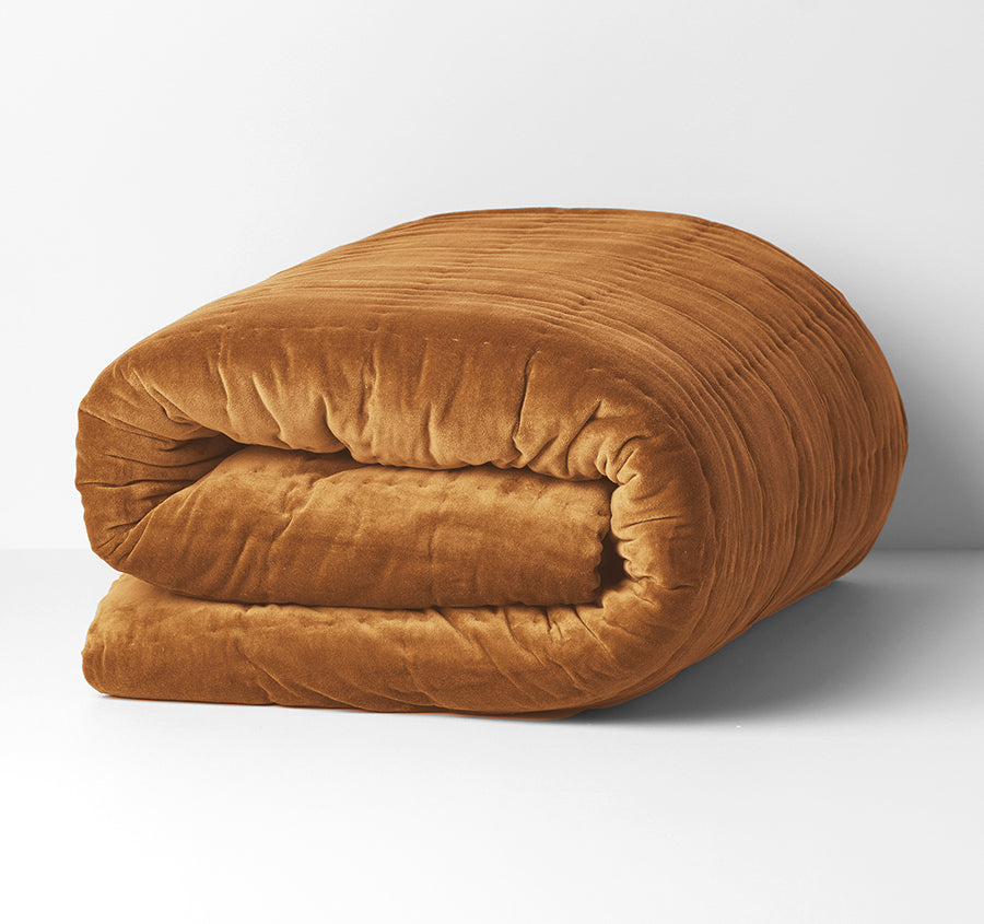 Luxury Velvet Coverlet Range Maple