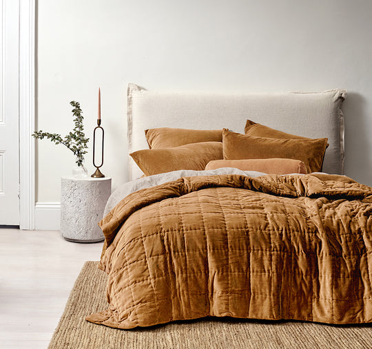 Luxury Velvet Coverlet Range Maple