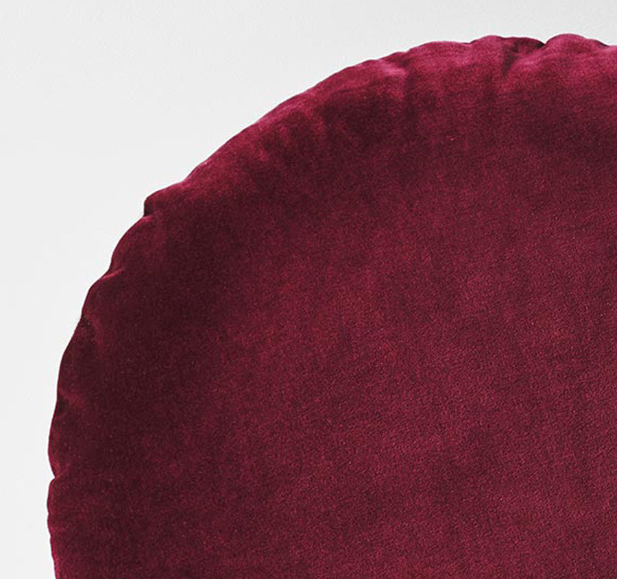Luxury Velvet 55cm Filled Round Cushion Merlot