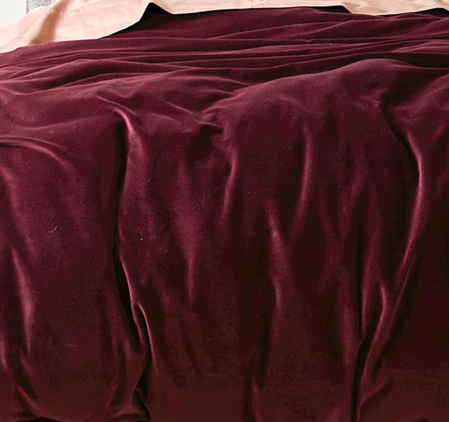 Luxury Velvet Quilt Cover Range Merlot