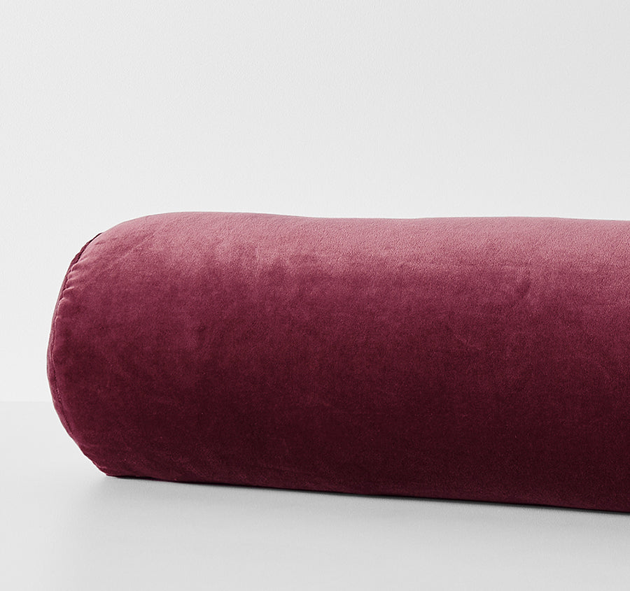 Luxury Velvet 18x60cm Filled Bolster Mulberry