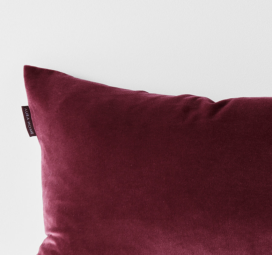 Luxury Velvet 30x60cm Filled Cushion Mulberry