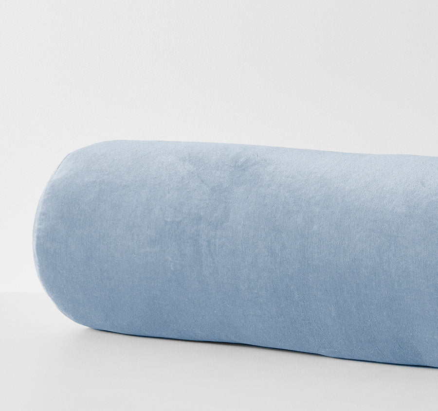 Luxury Velvet 18x60cm Filled Bolster Powder Blue