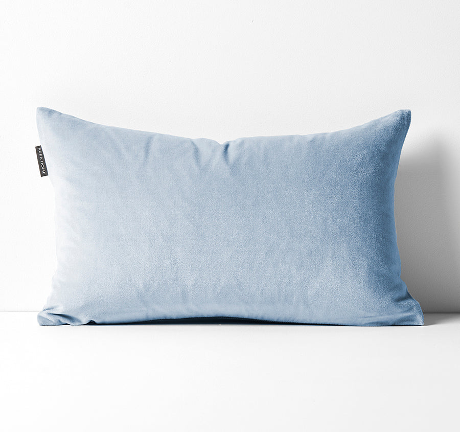 Luxury Velvet 30x60cm Filled Cushion Powder Blue