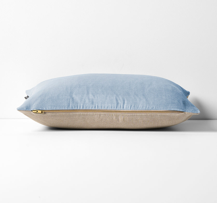 Luxury Velvet 30x60cm Filled Cushion Powder Blue